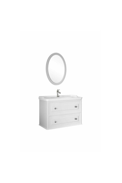 Kale Miro 100 cm Mat Beyaz Banyo Dolabı 610100200141