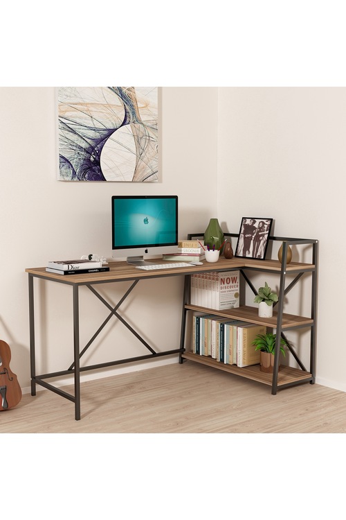 Mordeka Kitaplıklı Çalışma Masası Bilgisayar Masası Fiyatları ve