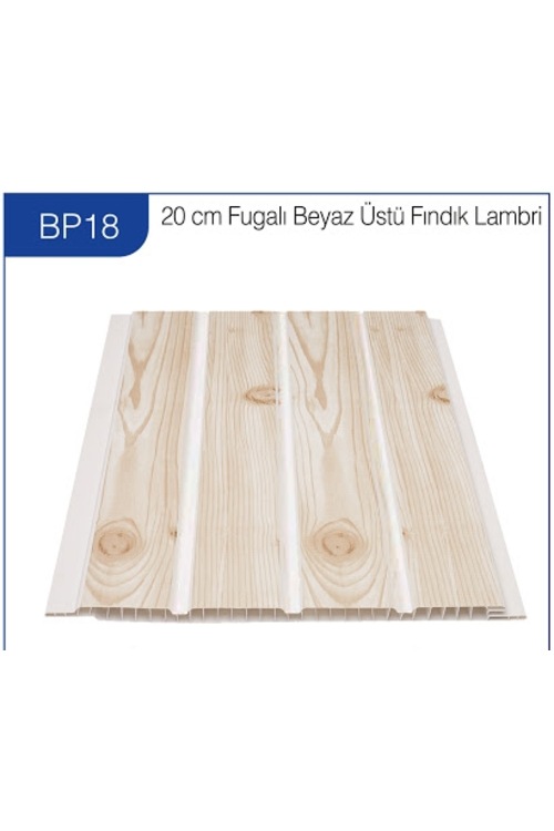 Pvc Beyaz Üstü Fındık Plastik Tavan ve Duvar Lambri Fugalı 50cm Pvc Beyaz Üstü Fındık Plastik Tavan ve Duvar Lambri Fugalı 50cm