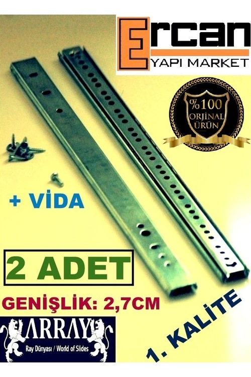 ARRAY VE SAMET 27MM x 27,8 CM BİLYALI DOLAP ÇEKMECE RAYI +KALİTE