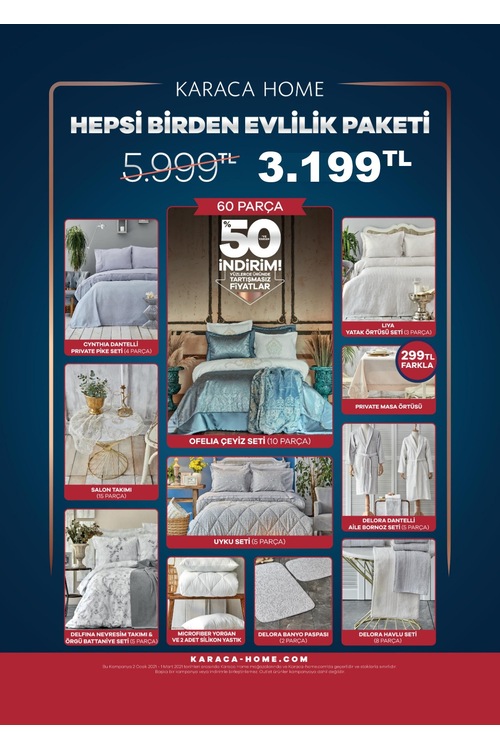 Karaca Home Hepsi Birden Evlilik Paketi