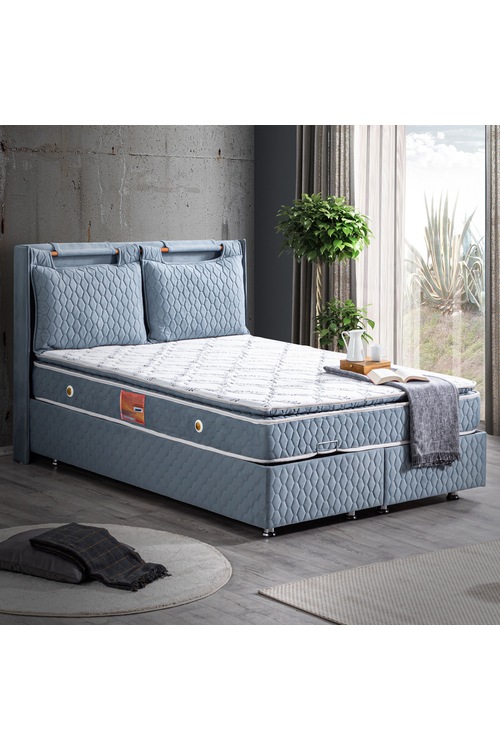 Baza, Madrid Açık Mavi Baza + Başlık + Real Pedli Yatak