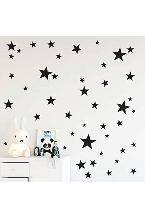 Yıldız Duvar Sticker Siyah 3-4-5cm 100 adet