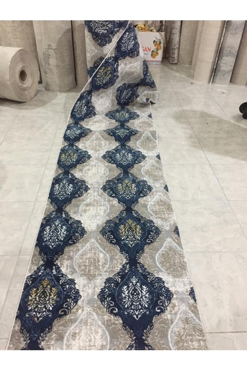 LİNEA® HALI TERMO 203 MAVİ KAYMAZ TABAN YIKANABİLİR HALI YOLLUK