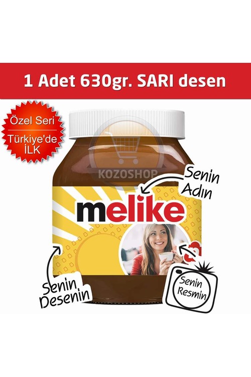 Kişiye İsme Özel nutella 1 adet 630gr Fotoğraflı Çikolata Hediye