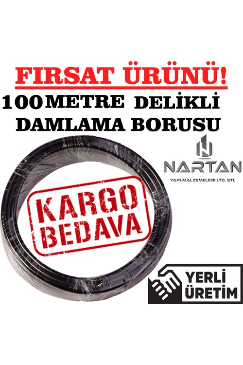 Kaplamalı Damlama Sulama Borusu 16mm 40cm Aralıklı Delikli 100mt