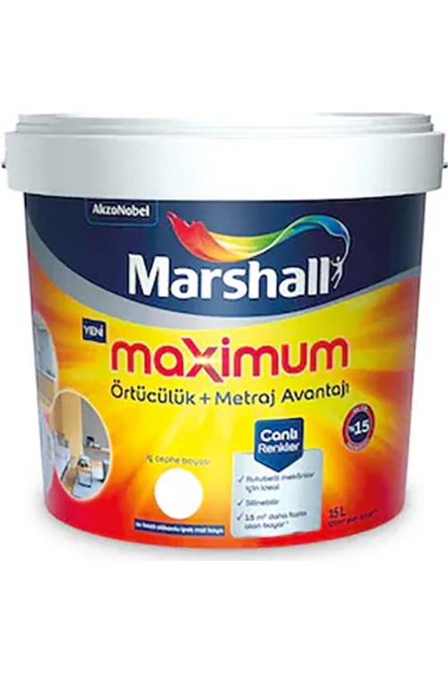 Marshall Maximum Silikonlu Silinebilir İç Cephe Duvar Boya 2,5 Lt