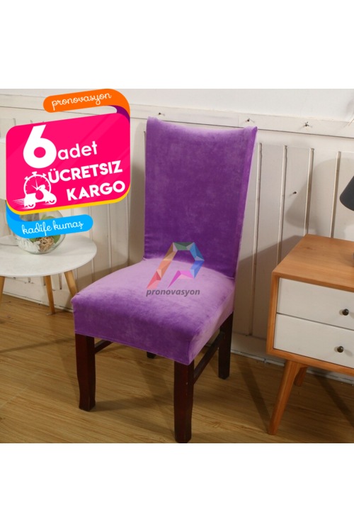 6�lı Kadife sandalye kılıfı, likralı kadife kumaş 6�lı Kadife sandalye kılıfı, likralı kadife kumaş