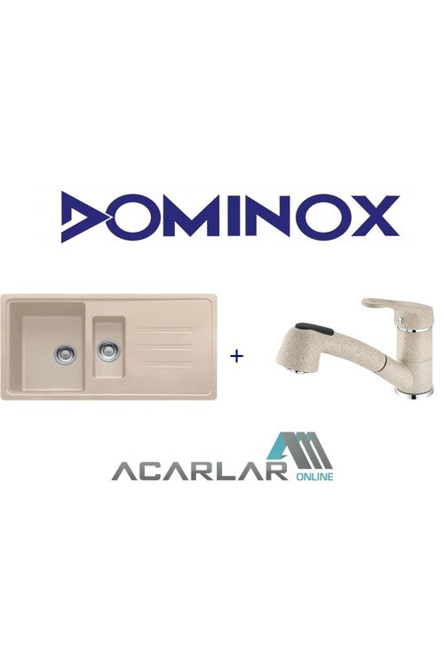 DOMİNOX GRANİT EVYE MALTA 651 AVENA + SPİRALLİ EVYE BATARYASI SET
