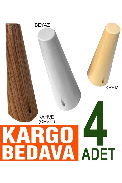 4 Adet 20CM SİTEDE TEK BEYAZ KREM KAHVE LÜKENS AYAK DOLAP MOBİLYA