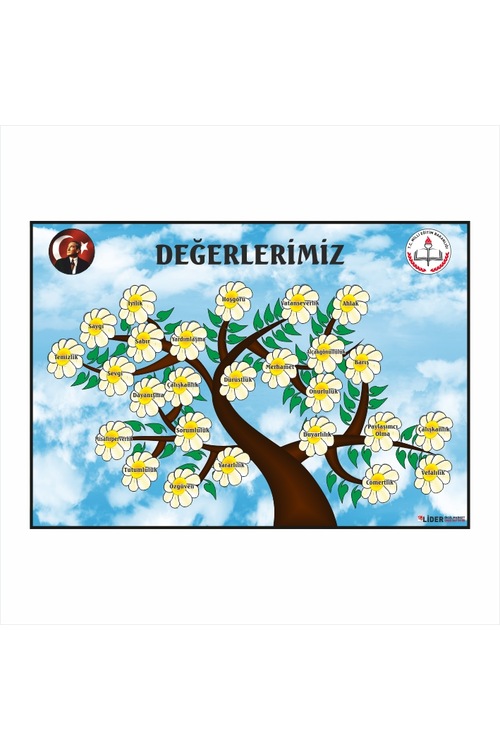 Değerler Eğitimi Panosu 70 x 100 cm 2,5mm - Dekota (Foreks)