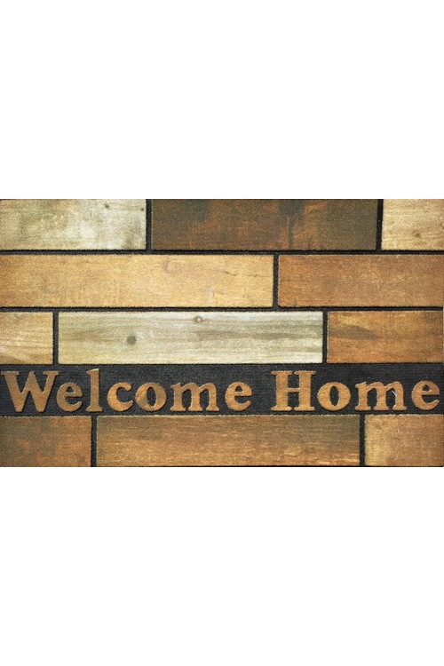 Giz Home Mozaik Welcome Home Wood Pvc İç ve Dış Kapı Önü Paspası