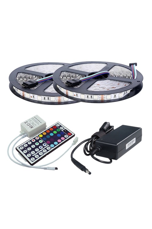 ŞERİT LED RGB 10 METRE TAK ÇALIŞTIR SET 44 TUŞLU KUMANDA 20 RENK