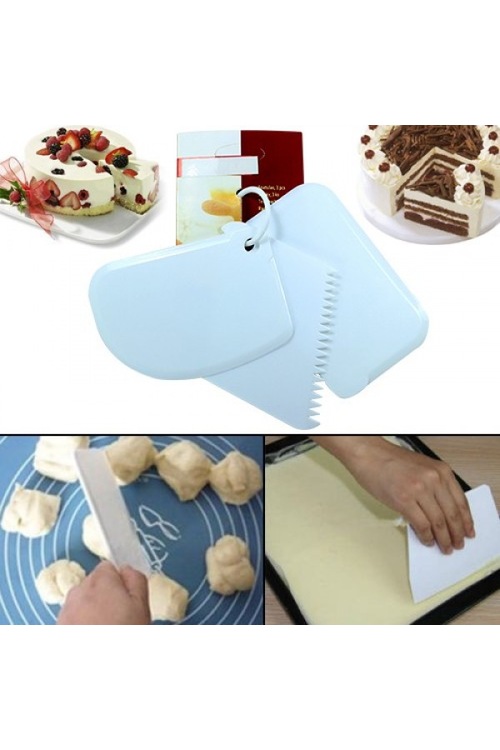 3 Parça Hamur Kesici Pasta Kreması Şekillendirici Spatula Seti