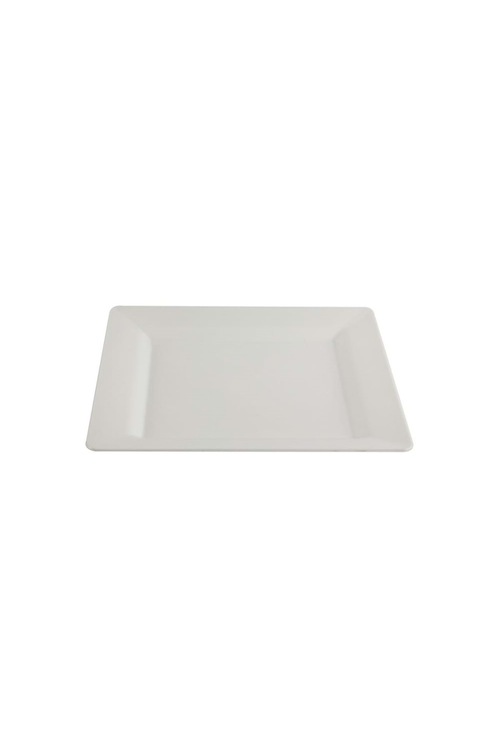 RUBİKAP |POLİSİTREN 10'LU BEYAZ KARE PLASTİK TABAK 22x22 CM