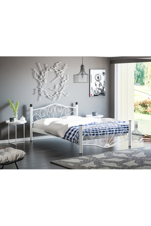 Lale Metal Karyola (120x190) TEK KİŞİLİK Ferforje Tarz Lale Metal Karyola (120x190) TEK KİŞİLİK Ferforje Tarz