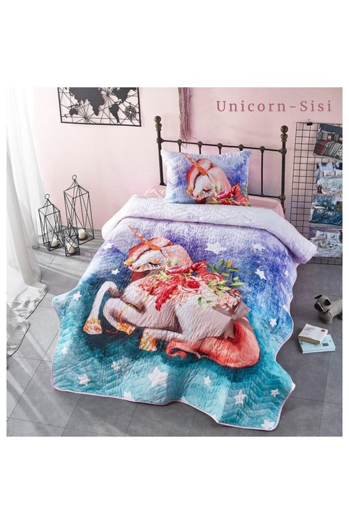 Club Cotton 3D Tek Kişilik Yatak Örtüsü Unicorn Sisi Fiyatları ve