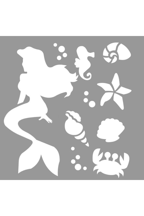 Küçük Deniz Kızı Stencil Boyama şablonu 30x30 cm, Duvar Stencil