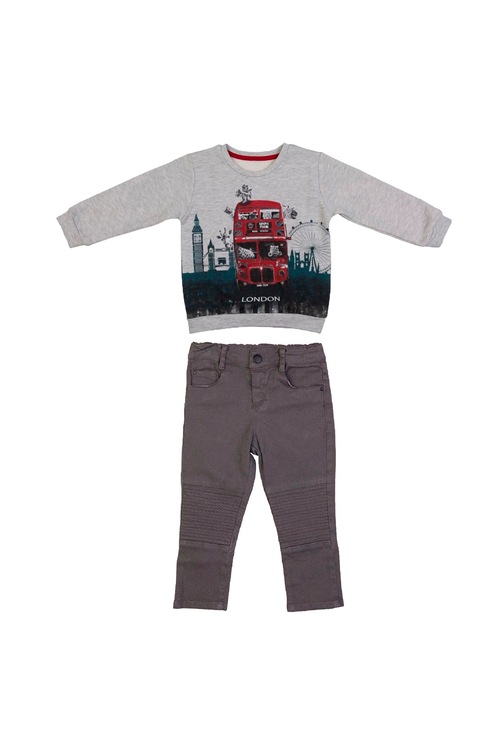 Bebepan Rock Erkek Çocuk Pantolon Sweatshirt Takım Gri