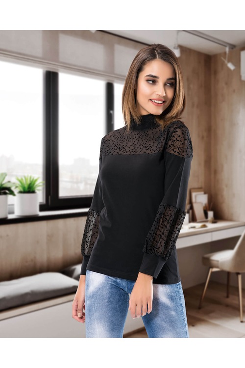 Derya Kurşun Transparan Uzun Kol Kadın Body 121