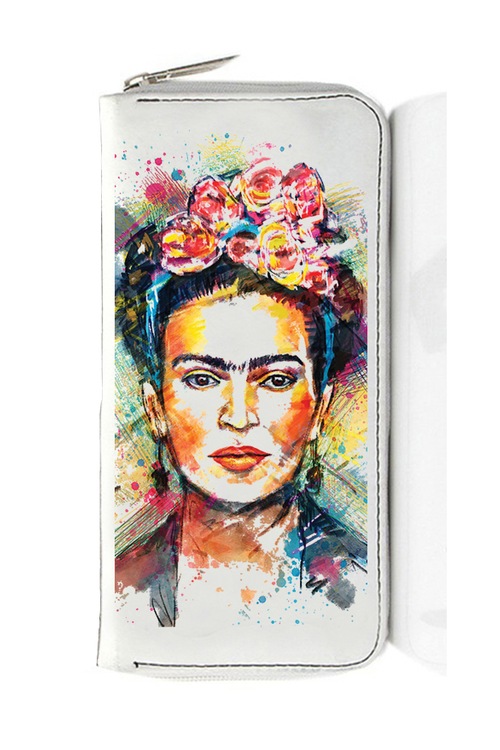 Frida Kahlo - Water Colorful Portre Kadın Cüzdan
