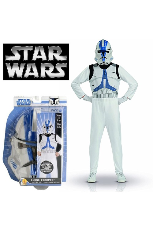 STAR WARS Clone Trooper Kostüm Maske Dahil 8-10 Yaş PC219