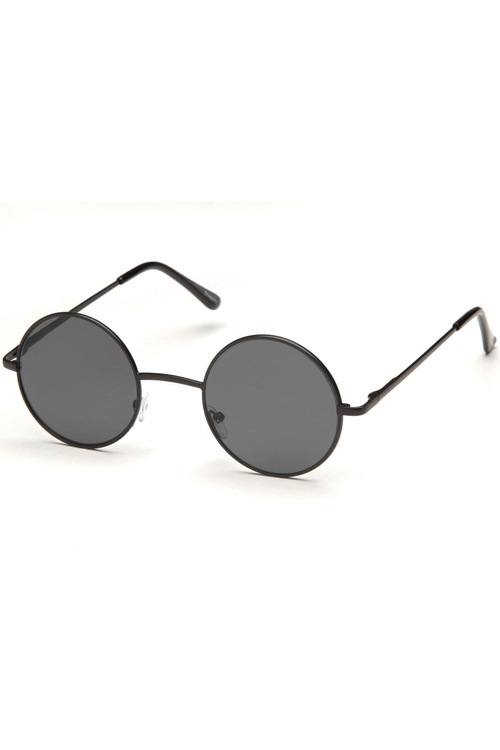 Di Caprio Yuvarlak Siyah Camlı Unisex Erkek Güneş Gözlüğü bl1968