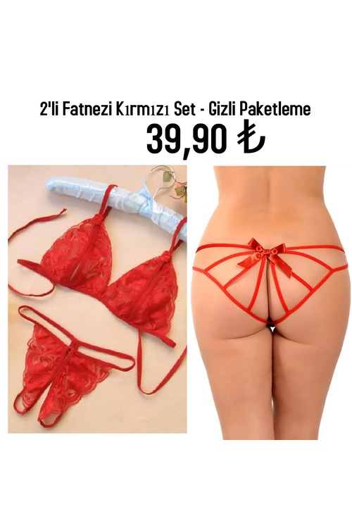 İkili Fantezi Çamaşır Seti - Gizli Paketleme
