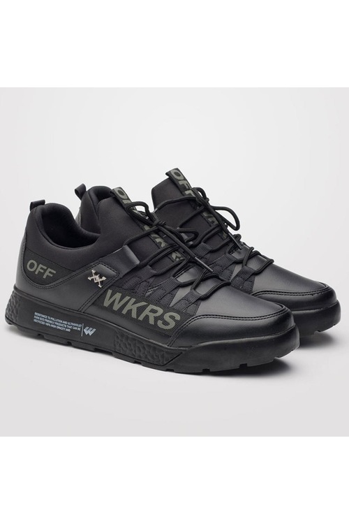 Wickers Erkek Spor Ayakkabı Siyah Günlük Ortapedik Taban