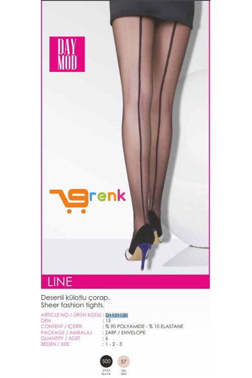 Daymod LINE DESENLİ KÜLOTLU ÇORAP