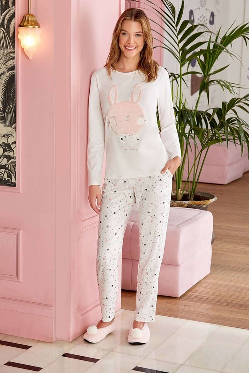 Pierre Cardin Kadın Pijama Takımı Ekru