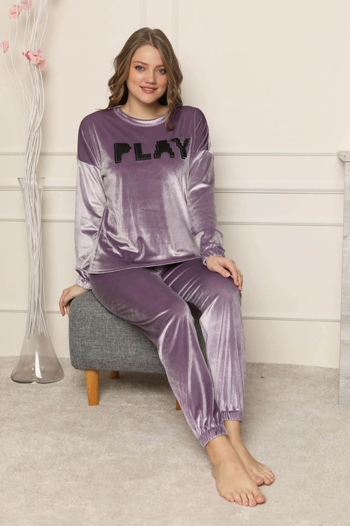 Play Likrali Kadife Pijama Takimi Lila Fiyatlari Ve Ozellikleri