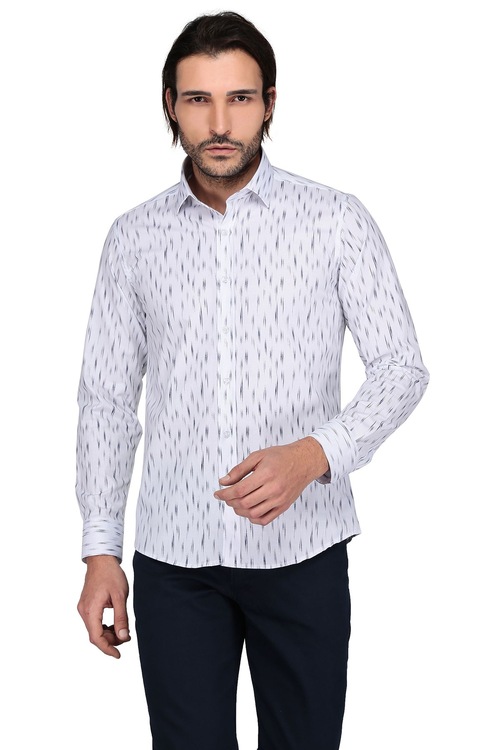 Buenza Popl Lcra Empr Bas 112 Uzn Kl Slim Fit Gomlek-Lacivert