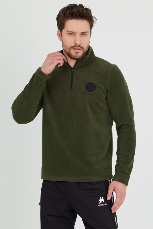 Steps Hakim Yaka Yarım Fermuarlı Siyah Erkek Polar Sweatshirt Fiyatları