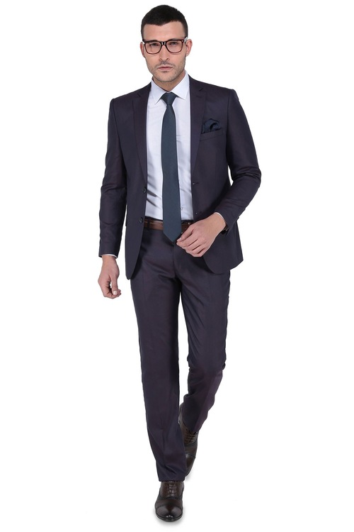 Bnz Moreno Slim Fit Mono Tk Yrt Takım Elbise - Bordo