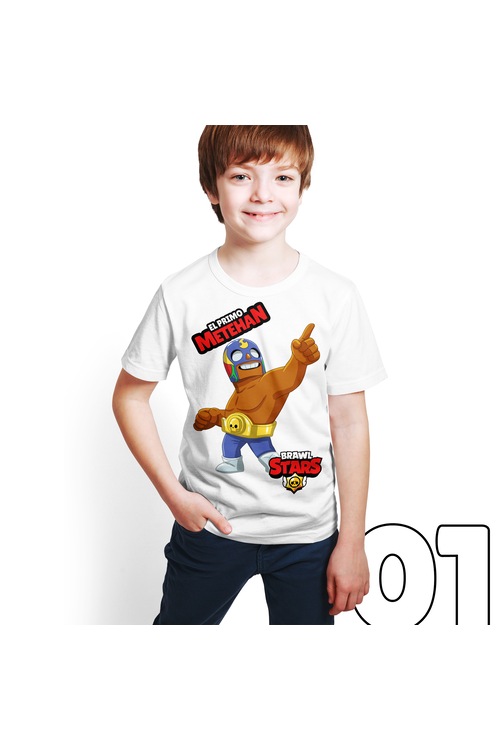 Brawl Stars El Primo Dijital Baskili Beyaz Kisiye Ozel T Shirt Fiyatlari Ve Ozellikleri - el primo brawl stars t shirt