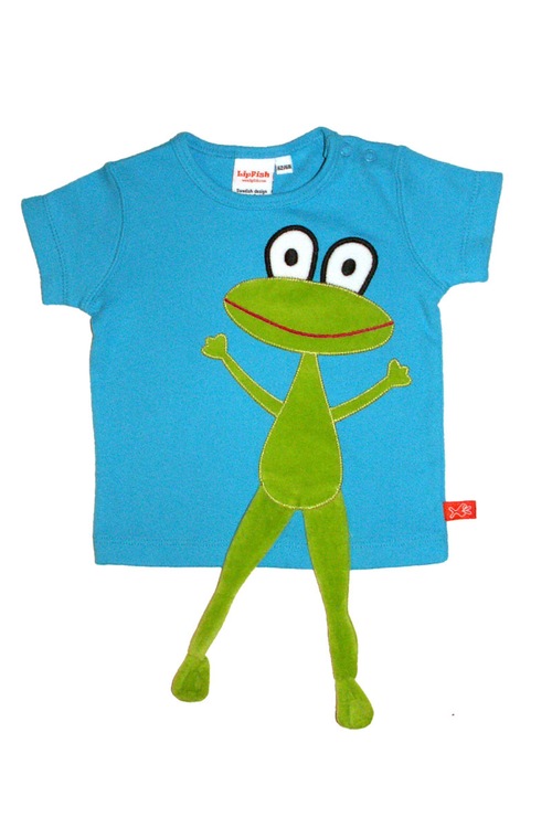 LipFish Kurbağa Unisex Çocuk T-Shirt Turquaz