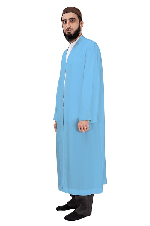 Ihya Ince Namaz Cübbesi Kırışmayan Özel Kumaş Açık Mavi