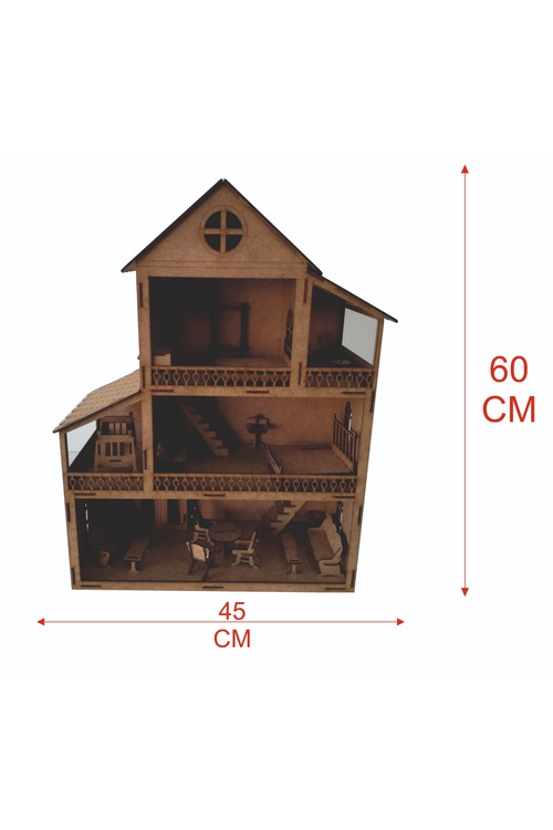 Ahşap Çocuk Oyun Evi Mobilyalı Barbie Evi Fiyatları ve Özellikleri
