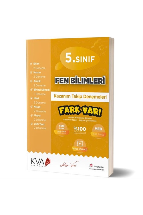 Kva Yayınları 5. Sınıf Fen Bilimleri Fark Var Kazanım Takip Denem