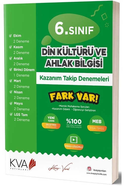 KVA Yayınları 6. Sınıf Din Kültürü ve Ahlak Bilgisi Fark Var Kaza