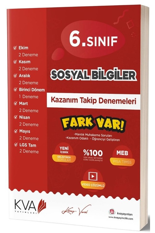 KVA Yayınları 6. Sınıf Sosyal Bilgiler Fark Var Kazanım Takip Den