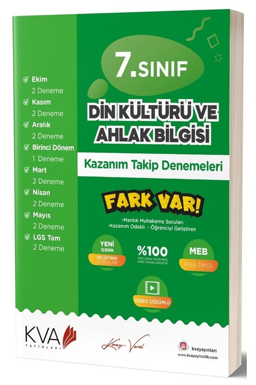 KVA Yayınları 7. Sınıf Din Kültürü ve Ahlak Bilgisi Fark Var Kaza