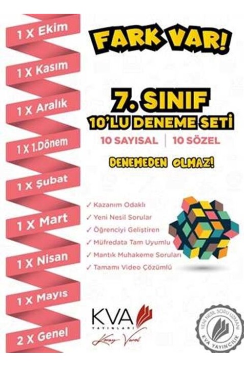 KVA Yayınları 7. Sınıf Fark Var 10 lu Deneme Seti
