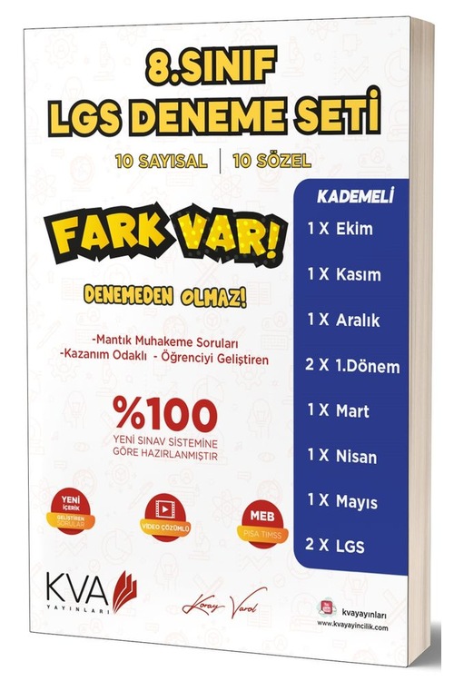KVA Yayınları 8. Sınıf LGS Fark Var Deneme Seti
