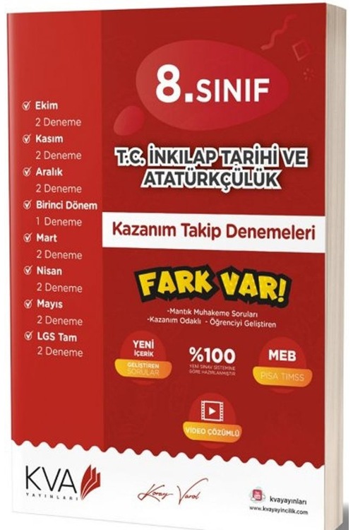 KVA Yayınları 8. Sınıf T.C. İnkılap Tarihi ve Atatürkçülük Fark V