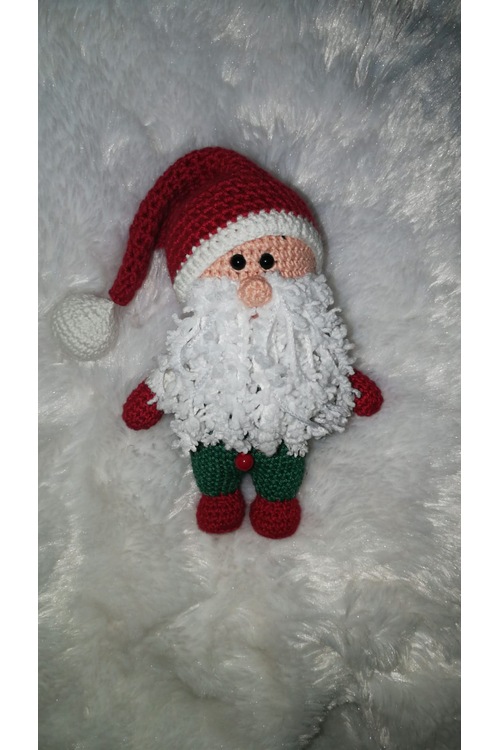 Maskot Noel Baba Amigurumi Organik Oyuncak