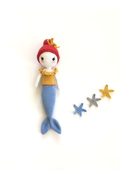 Milda Deniz Kızı Amigurumi Organik Oyuncak
