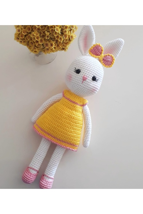 Şirin Tavşan Uyku Arkadaşı Amigurumi Organik Oyuncak