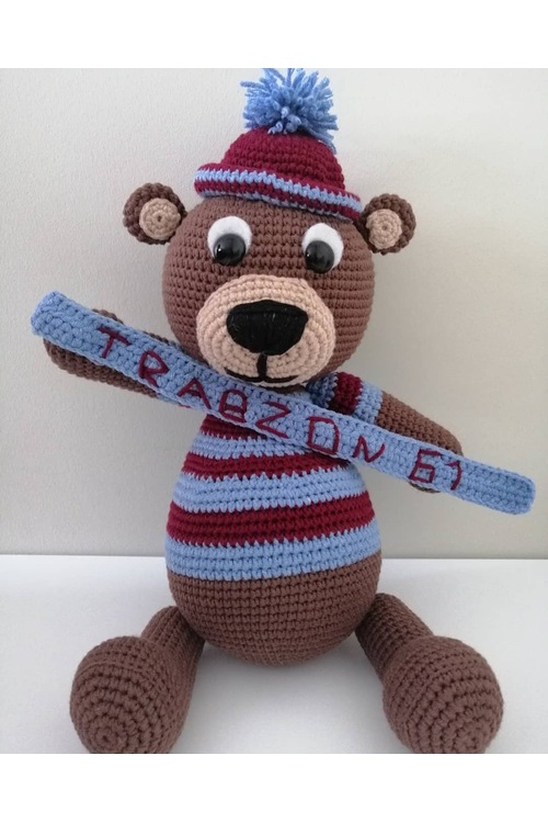 Trabzonsporlu Fanatik Ayıcık Amigurumi Organik Oyuncak